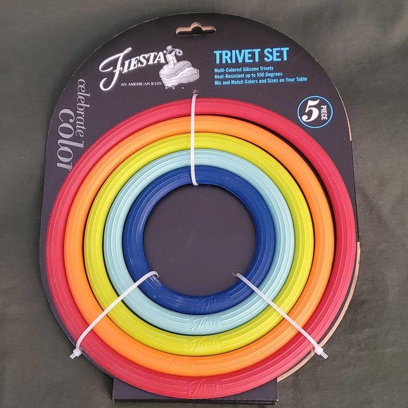 NEW 5 Piece FIESTA Kitchen Trivet Set NWT - Picture 1 of 4